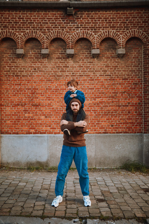 Uniseks broek uit ribfluweel - Dark Denim