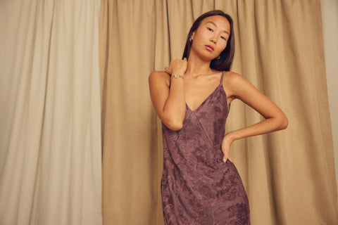 Devore slip dress cocoa