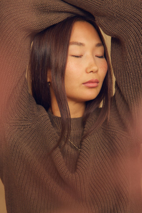 Cotton sweater cocoa