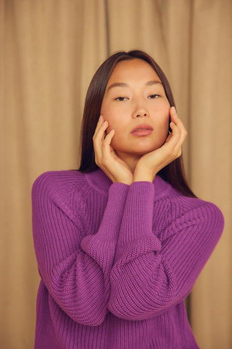 Vegan sweater plum