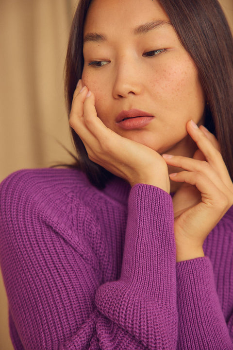 Vegan sweater plum