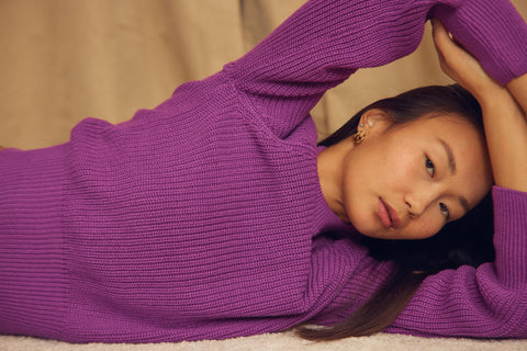 Vegan sweater plum
