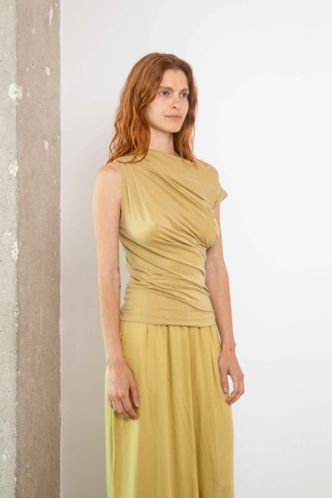 Drape top - soft olive