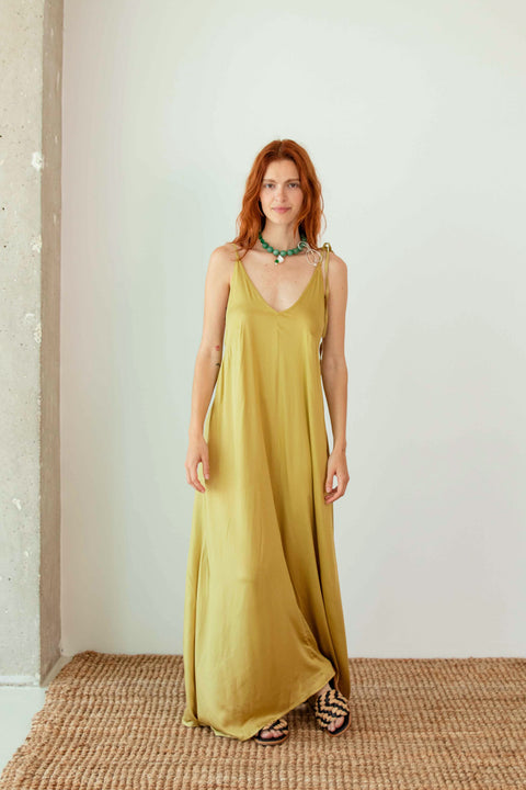 Maxi dress - soft olive