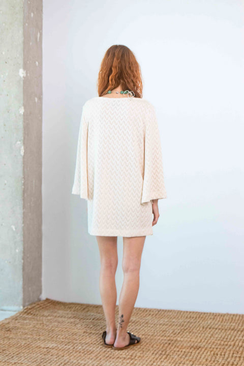 Mini crochet dress - ecru