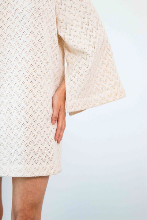 Mini crochet dress - ecru