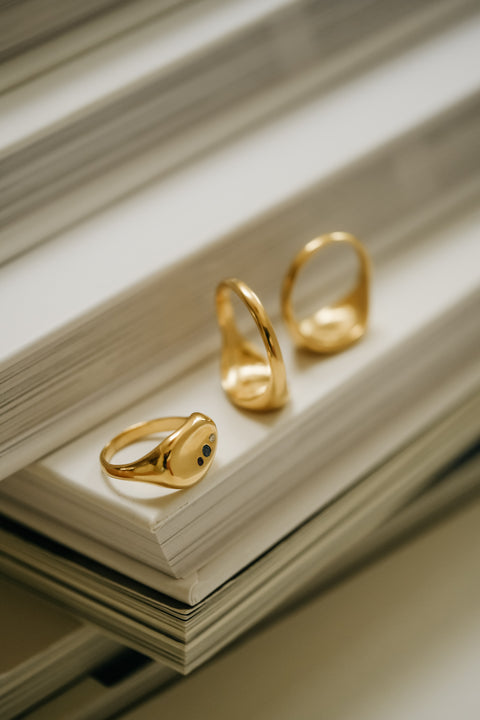 Ring Tribu (met 1 tot 3 geboortesteentjes) (massief 18k goud)
