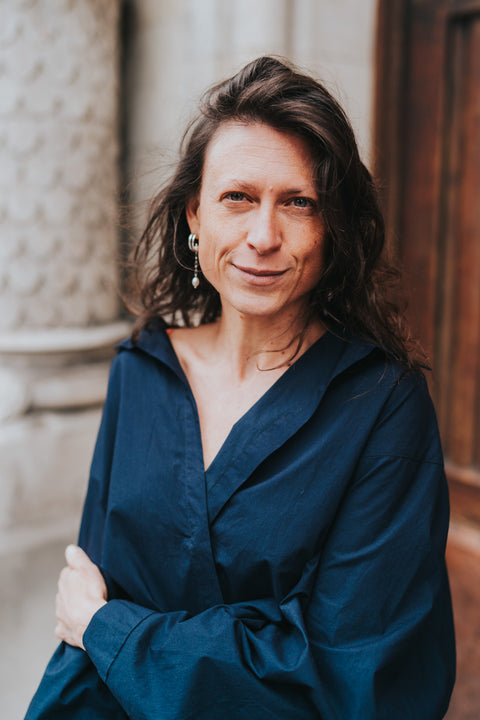 Jurk uit biokatoen met ballonmouwen (laatste L)