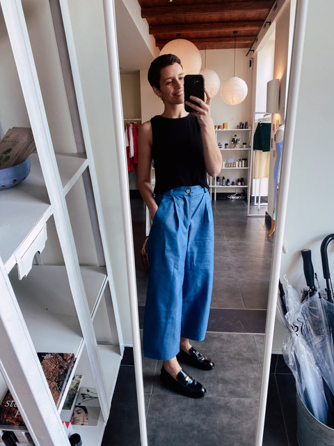 Broek 'O-pants' - denim blue (light, laatste S)