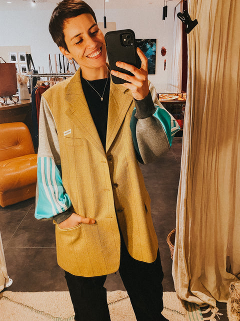 Blazer: pièce unique XII (ochre + turquoise)