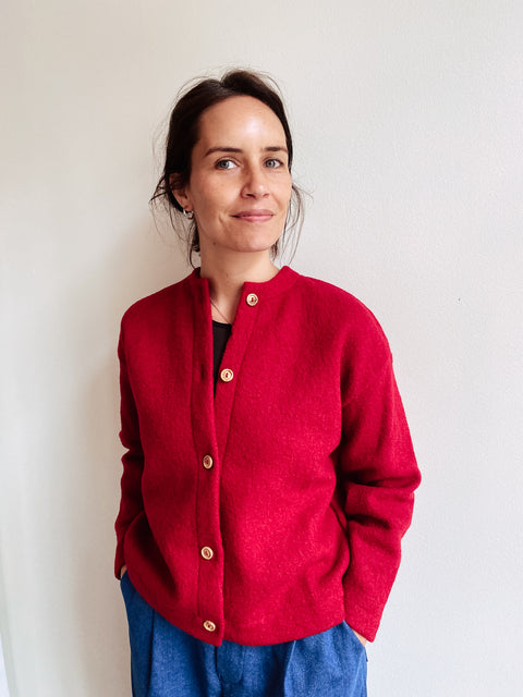 Round cardigan - Red