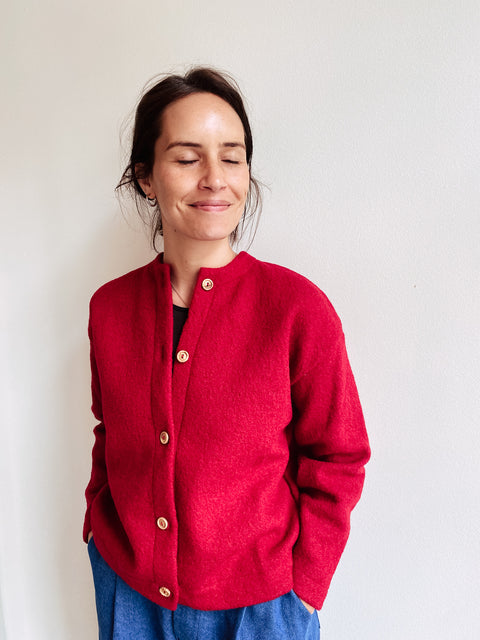 Round cardigan - Red