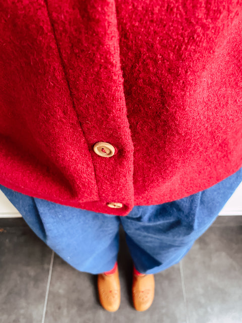 Round cardigan - Red