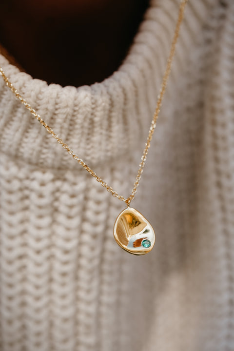 Halsketting Tribu (met 1 tot 3 geboortesteentjes) - massief goud (18K)
