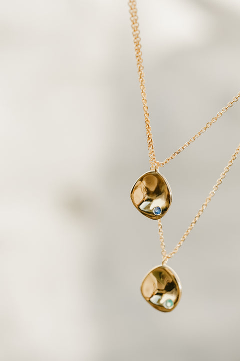 Halsketting Tribu (met 1 tot 3 geboortesteentjes) - massief goud (18K)