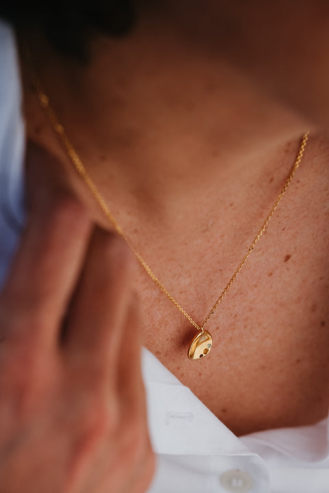 Halsketting Tribu (met 1 tot 3 geboortesteentjes) - massief goud (18K)