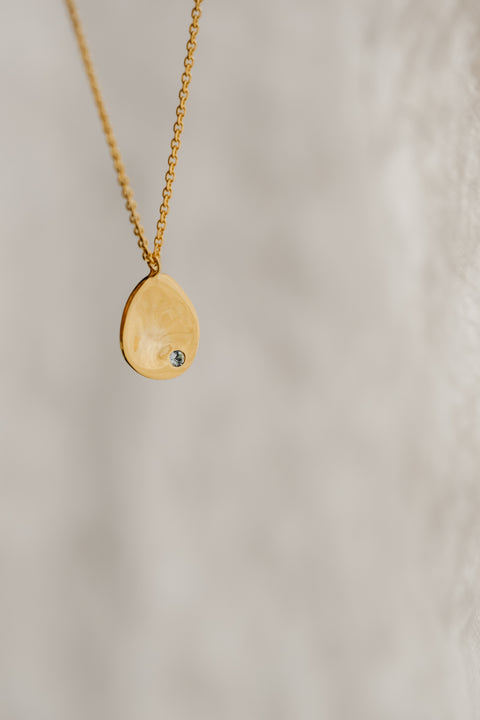 Halsketting Tribu (met 1 tot 3 geboortesteentjes) - massief goud (18K)