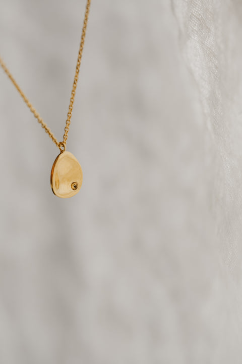 Halsketting Tribu (met 1 tot 3 geboortesteentjes) - massief goud (18K)