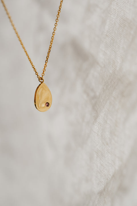 Halsketting Tribu (met 1 tot 3 geboortesteentjes) - massief goud (18K)