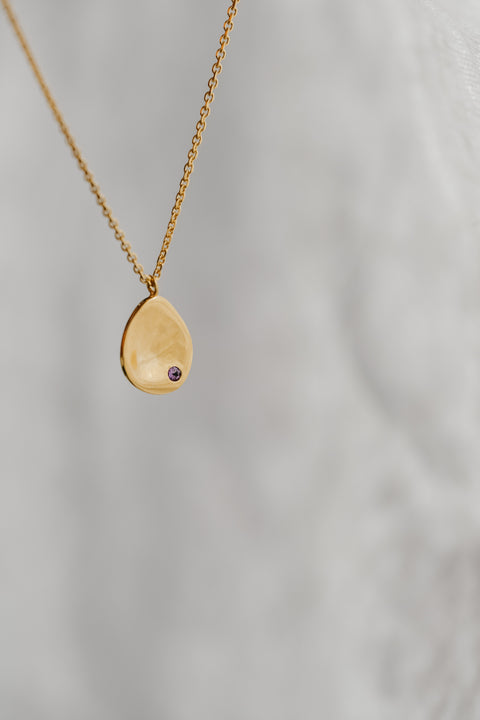 Halsketting Tribu (met 1 tot 3 geboortesteentjes) - massief goud (18K)