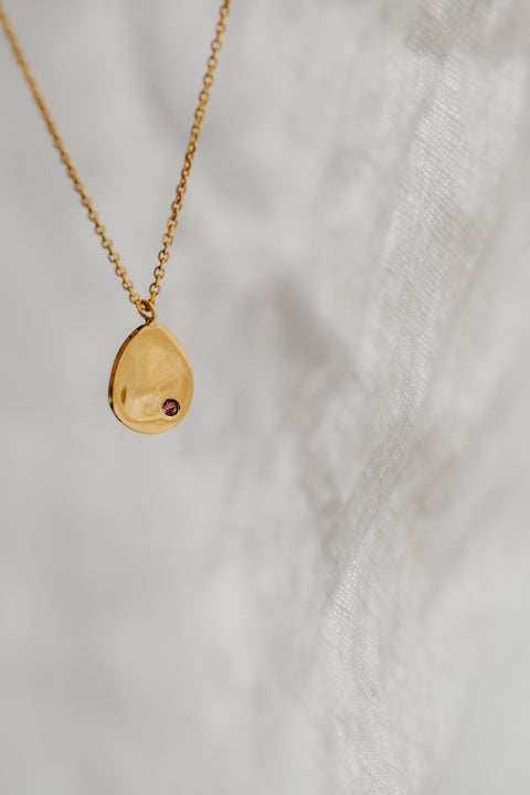 Halsketting Tribu (met 1 tot 3 geboortesteentjes) - massief goud (18K)