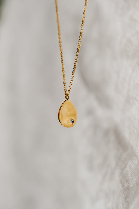 Halsketting Tribu (met 1 tot 3 geboortesteentjes) - massief goud (18K)