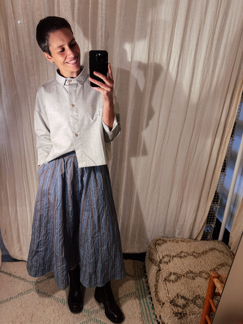 Pilar skirt melange stripe brown/blue