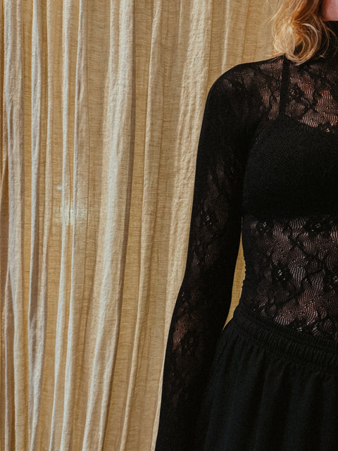 Nova lace top black - feestelijke top