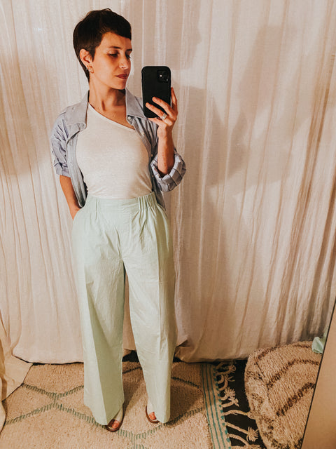 Pants 'Moonflower uni' - celadon