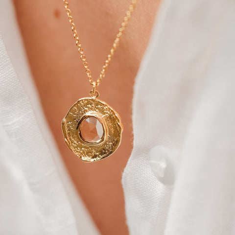 Halsketting Aura - Levensvreugde (massief goud)