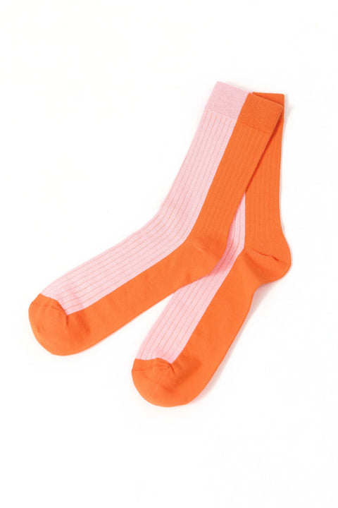 Sokken 'Maro' - oranje-rood/roze