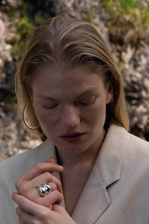 Half Moon ring - zilver
