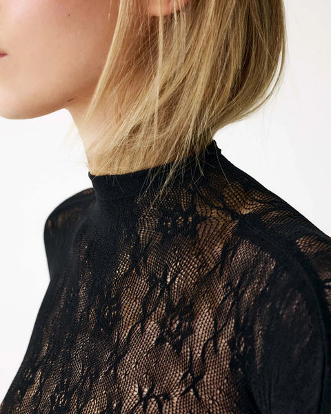 Nova lace top black - feestelijke top