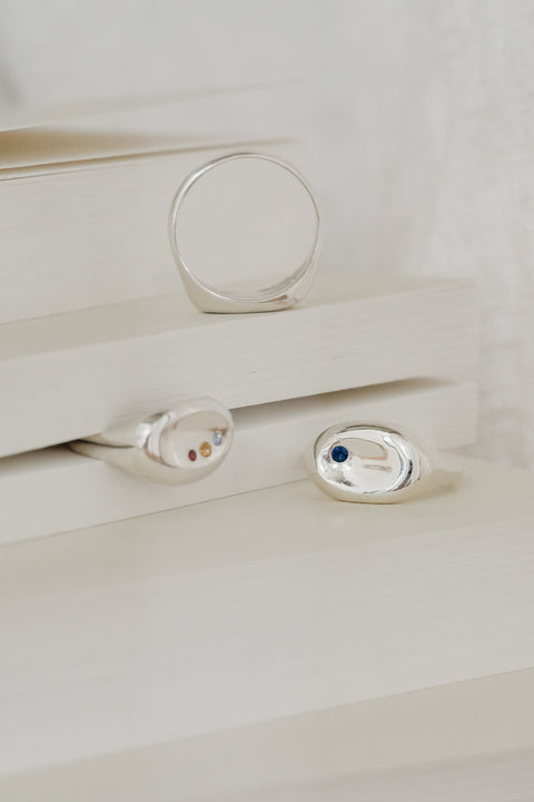 Ring Tribu (met 1 tot 3 geboortesteentjes) (zilver)