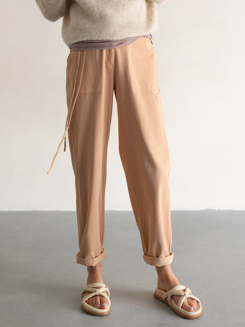Wide woven pants - rose tan