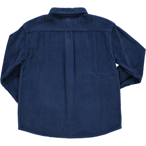 Ribfluwelen hemd - dark denim (laatste S)