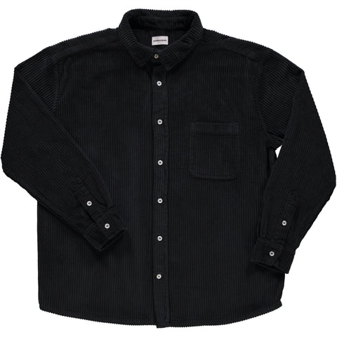 Ribfluwelen hemd - Pirate Black (grijsgroen)