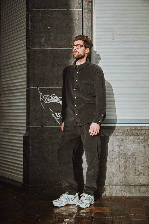 Uniseks broek uit ribfluweel - Pirate Black