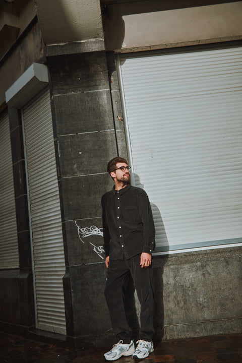 Uniseks broek uit ribfluweel - Pirate Black