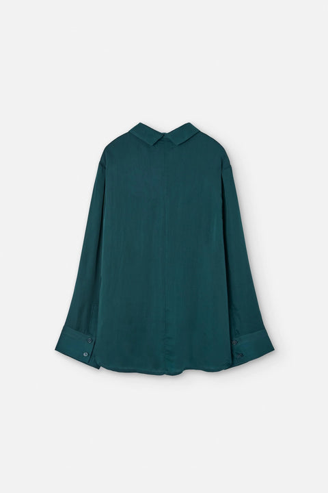 Zijdezachte bloes - donkergroen
