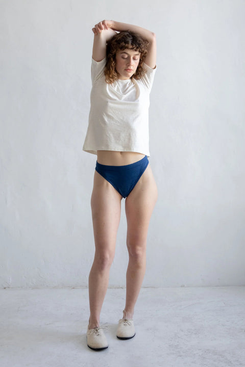 Linnen slip 'Celeste' - indigo