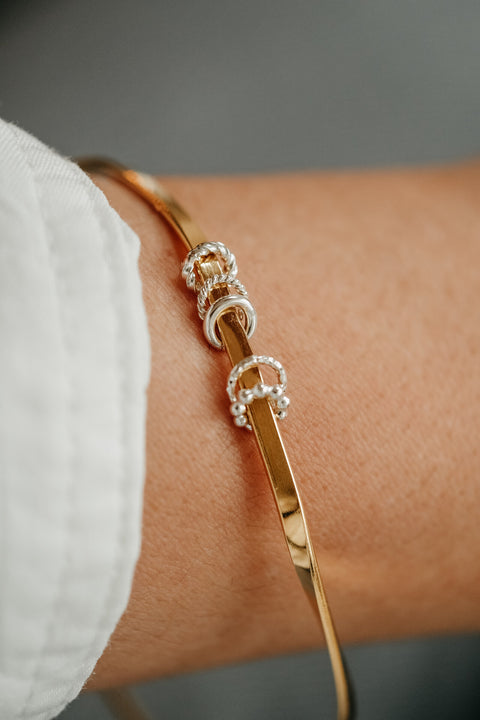 Armband La Reconnaissante - verguld met zilveren ringetjes (pre-order)
