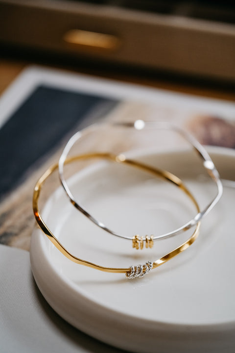 Armband La Reconnaissante - zilver met vergulde ringetjes (pre-order)