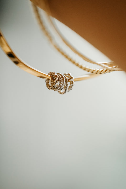 Armband La Reconnaissante - verguld met zilveren ringetjes (pre-order)