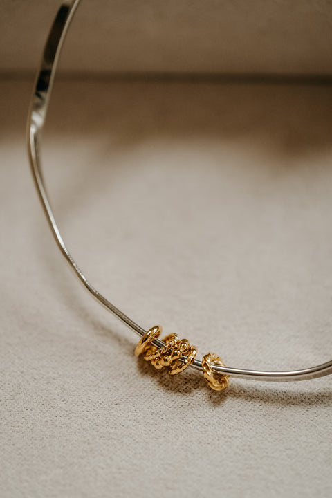 Armband La Reconnaissante - zilver met vergulde ringetjes (pre-order)
