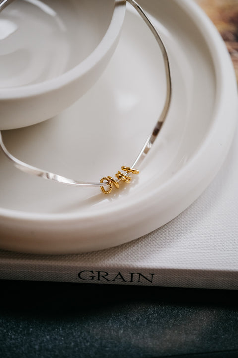Armband La Reconnaissante - zilver met vergulde ringetjes (pre-order)