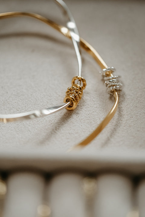 Armband La Reconnaissante - zilver met vergulde ringetjes (pre-order)