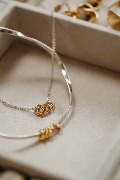 Halsketting La Reconnaissante - zilver met vergulde ringetjes