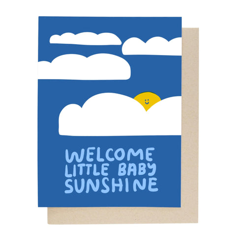 Wenskaart - Welcome little baby sunshine