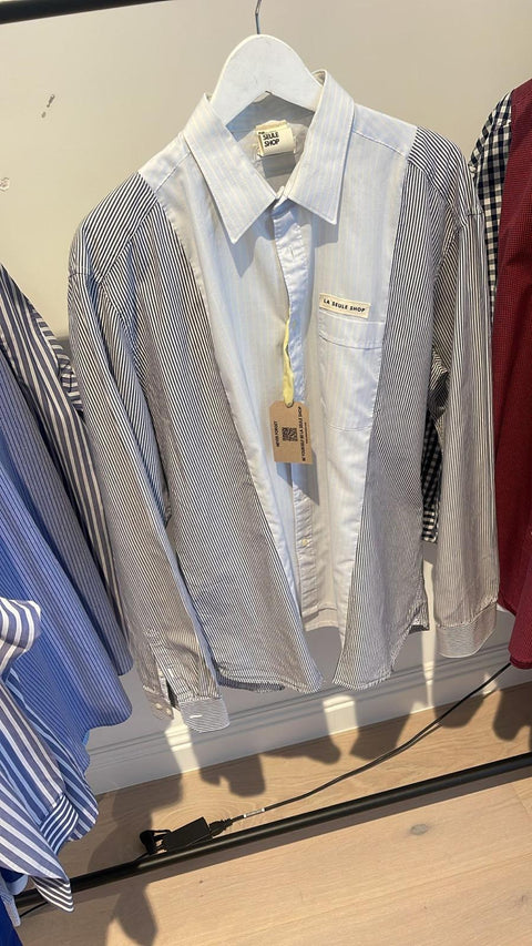 Hemd: pièce unique ( lichtblauw / zwart gestreept )